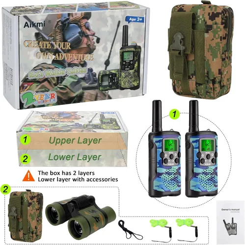 Miniatura 6 de Walkie Talkies para niños, juguetes para niños de 5 años en adelante, juguetes al aire libre, radio de 2 vías, 22 canales, 3 millas de alcance