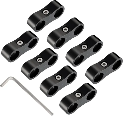 Miniatura 17 de EVIL ENERGY 4AN Abrazadera Separadora de Manguera, Abrazadera de Montaje de Línea de Combustible AN4 de Aluminio Negro 4PCS
