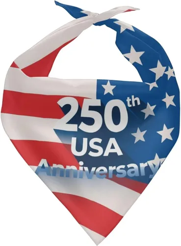 Jeiento 250th USA Anniversary Dog Bandana American Flag Dogs Bandana for Pet Puppy Kitten,Washable Comfort Triangle Dog Scarf for Boy Girl Festival