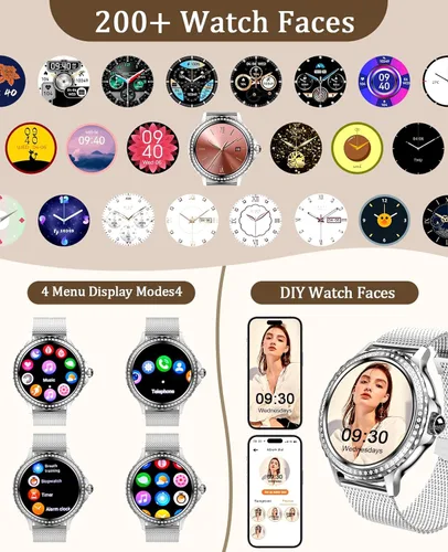 Miniatura 3 de Reloj inteligente para hombres y mujeres (respuesta/hacer llamadas), relojes inteligentes Bluetooth para iPhone, Android, iOS, IP68, impermeable