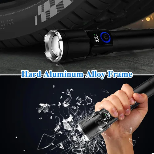 Miniatura 6 de Linternas magnéticas recargables de alto lúmenes, 2 paquetes, 990,000 L de lúmenes altos, luz LED táctica súper brillante de mano con 5 modos, USB