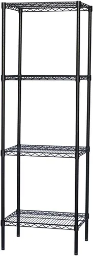 Miniatura 5 de Shelving Inc. Estantería de alambre negro de 8 pulgadas de profundidad x 8 pulgadas de ancho x 54 pulgadas de alto con estantes de 4 niveles