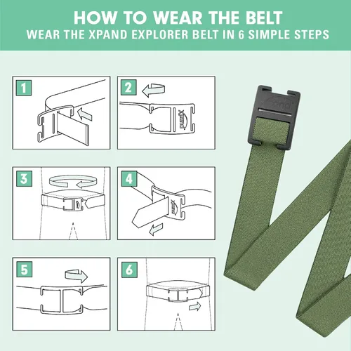 Miniatura 5 de Xpand Explorer Belt Cinturón elástico invisible invisible con hebilla de aluminio delgada