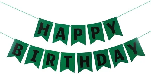 Miniatura 9 de Cartel de feliz cumpleaños con letras brillantes con purpurina para decoración de cumpleaños, suministros de decoración de fiesta (negro)