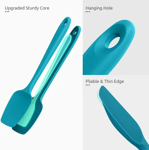 Miniatura 6 de U-Taste Juego de espátulas de cuchara de silicona, 600ºF de alta resistencia al calor, raspador de goma flexible de grado alimenticio, mezcla