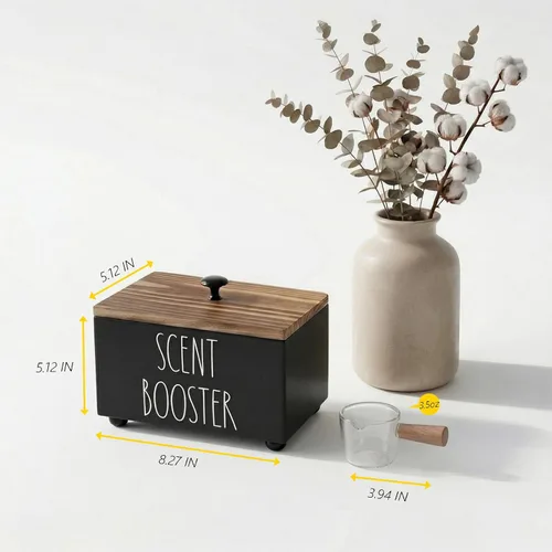Miniatura 7 de Contenedor potenciador de aroma de lavandería, organización de almacenamiento de cuentas de aroma de granja, dispensador de madera rústica
