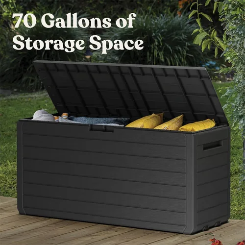 Miniatura 10 de Keter Atlas - Caja de 70 galones – Caja de almacenamiento al aire libre resistente a la intemperie para patio, patio y piscina, construcción