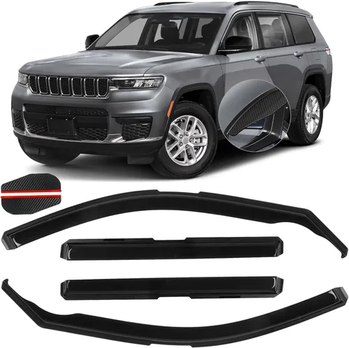 Protectores de lluvia in Channel para Jeep Grand Cherokee L 2021, 2022, 2023, 2024, 2025 2026, deflectores de viento laterales duraderos, viseras de