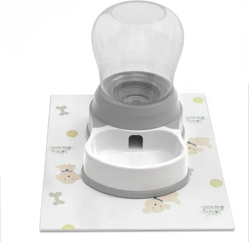 STALTWO - Comedero automático para perros de 1 galón, dispensador de agua para mascotas premium Staltwo con alfombrilla antideslizante, comedero de