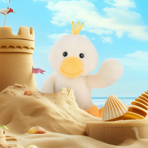 Miniatura 3 de Juguetes de Cordero de Albaricoque de Peluche de Pato de Terciopelo Blanco con Pata Fina, Animal de Peluche Suave y Abrazable Perfecto para Niños