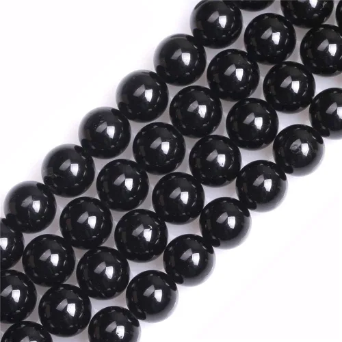 Miniatura 90 de GEM-Inside Cuentas sueltas de amatista natural de 14 mm, gemas de cristal redondo, piedra de energía para hacer joyas, 15 pulgadas Amatista oscura