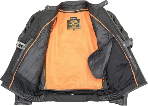 Miniatura 4 de Milwaukee Leather ML2083 - Chaqueta de cuero reflectante con ventilación para hombre
