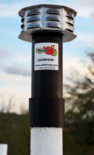 Miniatura 4 de OdorHog Filtro de tubería de ventilación con tapa de metal de 1.5 pulgadas, ABS negro, elimina problemas de olor al aire libre y alcantarillado