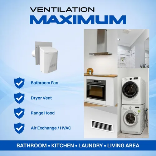 Miniatura 6 de Ventilation Maximum AF6-C - Cubierta de ventilación para secadora de pared exterior de 6 pulgadas, ventilador exterior de baño y entrada y escape