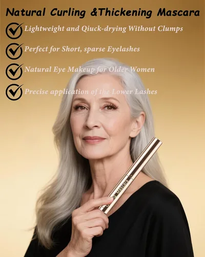 Miniatura 4 de Máscara de pestañas negra para mujeres mayores con pestañas cortas y finas, longitud y volumen extremos, impermeable, a prueba de manchas, ultra