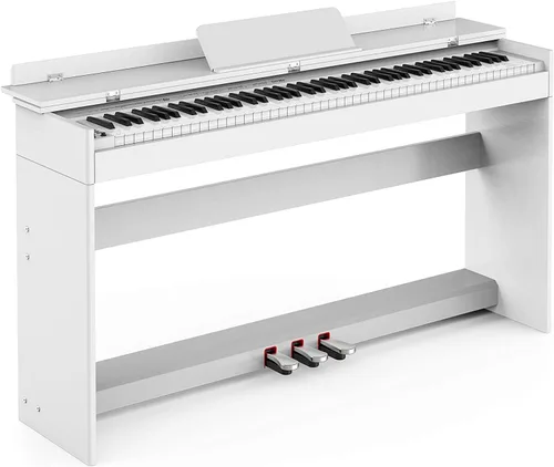 Piano digital con peso de 88 teclas, piano vertical eléctrico con tablero de unidad de 3 pedales, pantalla LCD, teclado multifuncional de tamaño