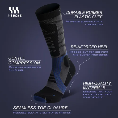 Miniatura 2 de SANYIYIBA 2 pares de calcetines altos hasta la rodilla, para deportes al aire libre, béisbol, fútbol, hockey sobre hielo, senderismo, para hombres