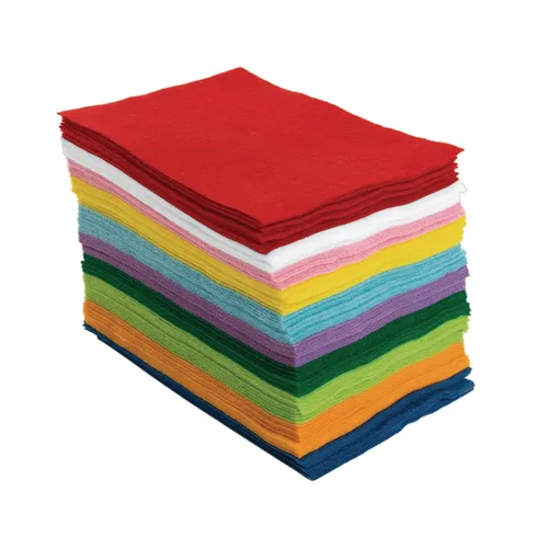 Colorations Hojas de fieltro 100% poliéster, 6 x 9 pulgadas, 10 colores, 0.039 in de grosor, paquete de 100 hojas para proyectos de costura y