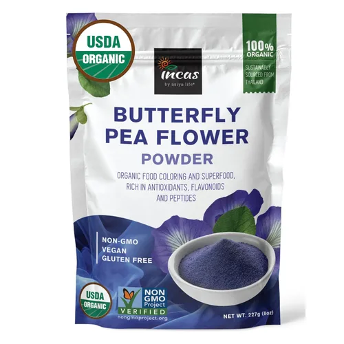 Miniatura 10 de INCAS - Polvo de flor de guisante mariposa 100% orgánico USDA (4 onzas) Té Matcha azul orgánico Extracto verificado sin OMG de Tailandia
