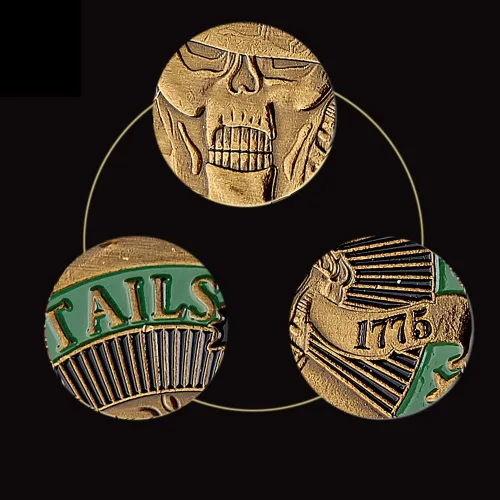 Miniatura 6 de Buena suerte cabezas colas desafío moneda, cabezas que ganamos colas que pierdes
