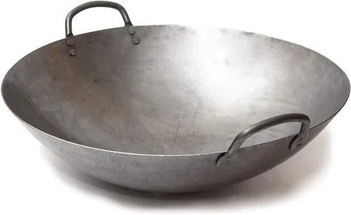 Craft Wok Gran wok de 16 pulgadas de estilo cantonés martillado a mano de acero al carbono pesado (fondo redondo) / 731W87
