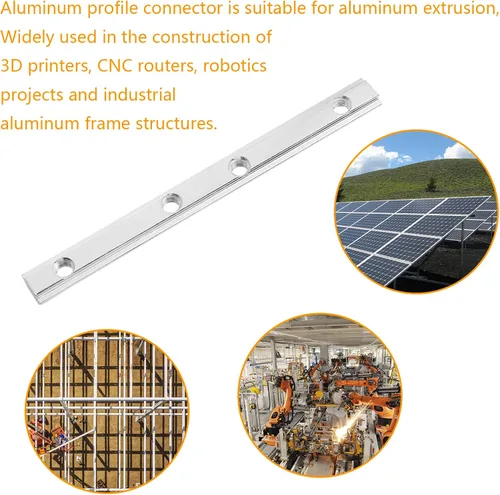 Miniatura 6 de 4 conectores de línea recta 2020, conectores de extrusión de aluminio con ranura en T con tornillos M5, soportes de línea de unión de 3.9 pulgadas