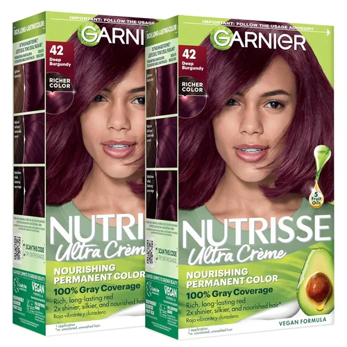 Miniatura 39 de Garnier Nutrisse - Tinte permanente en crema nutritiva para el cabello, 73 rubio dorado oscuro (Honey Dip), 2 unidades (el empaque puede variar)