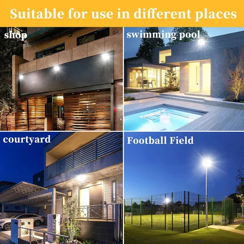 Miniatura 7 de Paquete de 4 luces de inundación LED de 100 W, luces de seguridad superbrillantes de 11000 LM, luz de inundación impermeable IP66 para exteriores