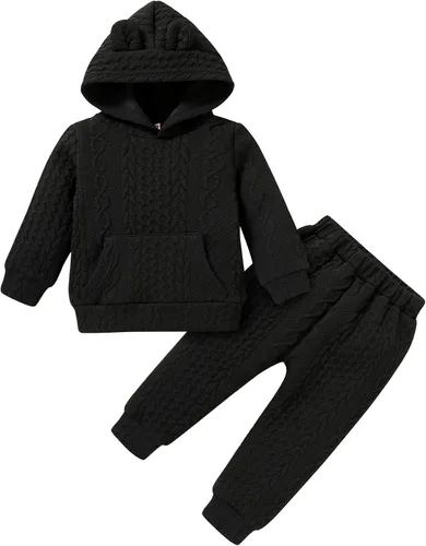 Little MISS Sassy Ropa para bebé niño y niña, sudadera con capucha de dibujos animados de otoño, tops y pantalones deportivos, trajes de invierno