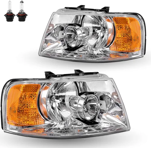Miniatura 13 de TUSDAR Conjunto de faros delanteros con bombillas para Ford Expedition 15, 16, 17, lado izquierdo del conductor, repuesto de faros delanteros