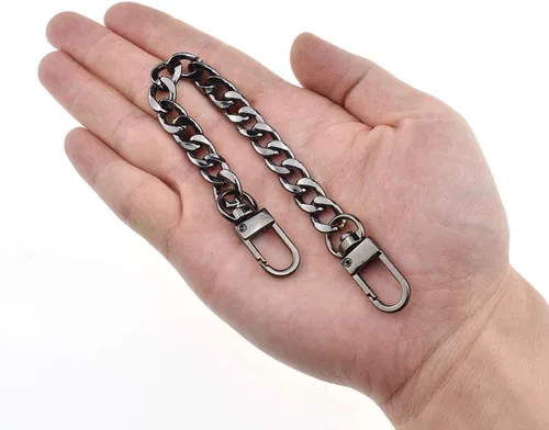 Miniatura 49 de HAHIYO Correa metálica de cadena para bolso de 43.3' de oro para bolso cruzado, bandolera y bolso de mano, cómoda y plana de 0.4' de ancho, extra