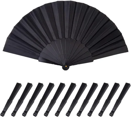 Miniatura 15 de HUNANBANG 4 abanicos de mano plegables de bambú oriental, solo para adultos, regalo de boda, recuerdos de fiesta, decoración de bricolaje