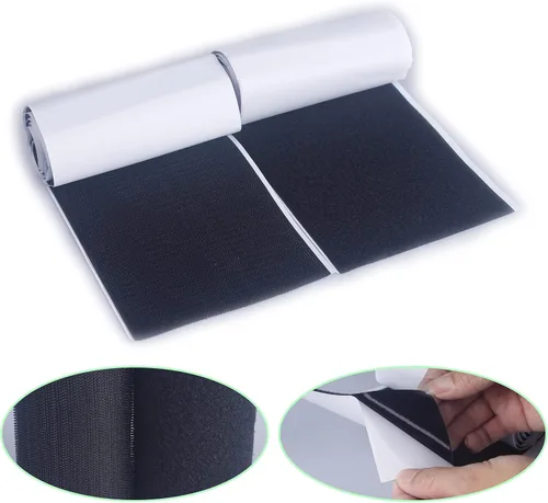 HUAYY 5 pulgadas de ancho 1 yarda de largo | Hojas autoadhesivas de estilo gancho y bucle | Parche de nailon con pegamento súper adhesivo | Tiras |