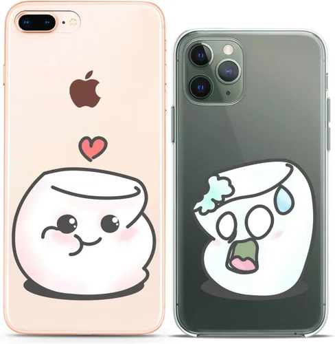 Fundas a juego para parejas compatibles con iPhone 16 15 14 13 12 11 Pro Max Mini Xs X 6s 8 Plus 7+ Xr 10 SE 5 pares Kawaii Sweet Cute Slim Print