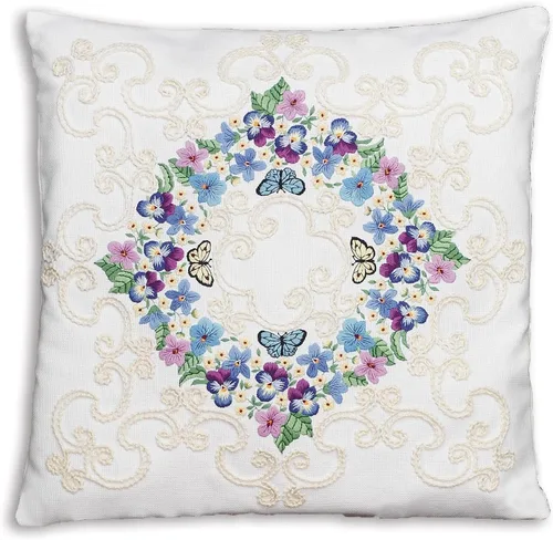 Miniatura 3 de Janlynn Bordado floral en forma de triángulo, multicolor
