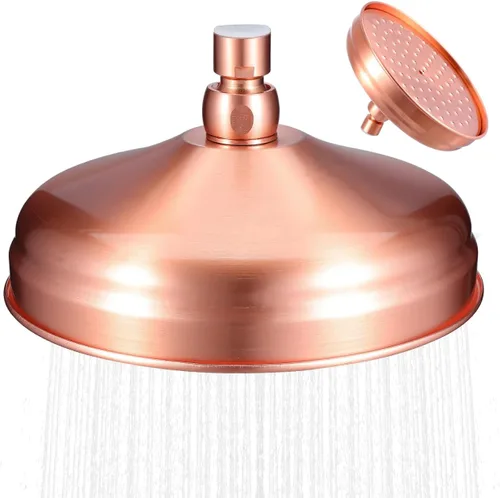 DOITOOL Cabezal de ducha de cobre de alta presión, cabezal de ducha retro vintage, rociador de ducha de baño, boquilla de rociador de lluvia de
