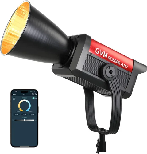 Miniatura 10 de Luz de vídeo LED GVM con montaje Bowens, luz continua bicolor de 300W con control DMX/APP, iluminación para fotografía en grabación de video, luces