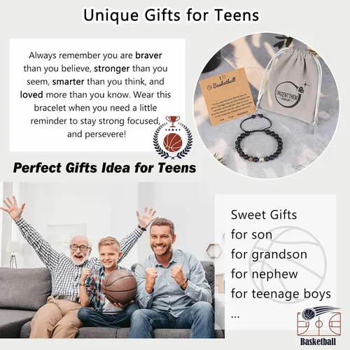 Miniatura 5 de UNGENT THEM Regalos para adolescentes y niños, pulsera de béisbol, baloncesto, fútbol, fútbol, regalos para niños, regalos de graduación