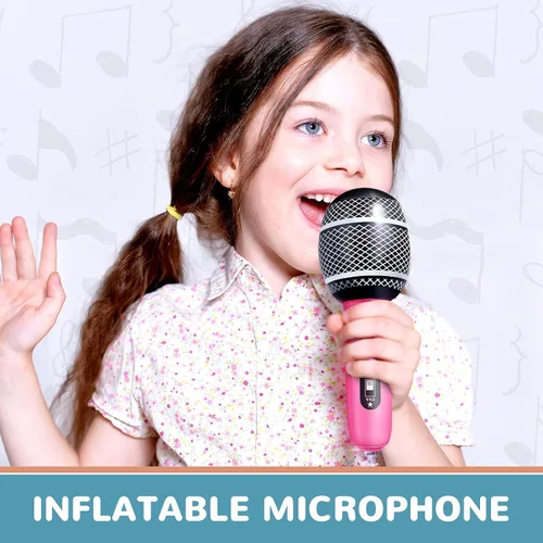 Miniatura 5 de Zhanmai 72 micrófonos inflables de colores surtidos, accesorios de micrófono inflables, juguetes de plástico para niños, concierto musical
