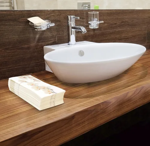 Miniatura 5 de Servilletas florales de orquídea blanca, 100 toallas de mano de papel desechables para baño, fiesta, boda, primavera, cena, bufé