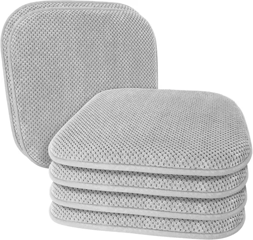 Miniatura 23 de Cojines para Sillas de Cocina Vino Rojo Antideslizantes de Espuma para Oficina, Cojines para Asientos Lavables, Almohadillas Gruesas y Suaves, Rojo