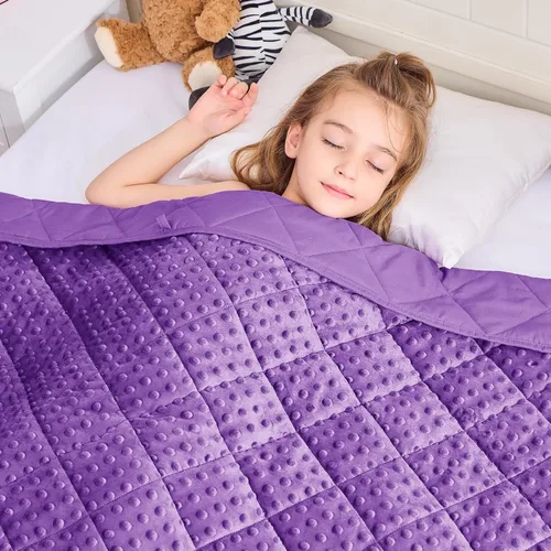 Miniatura 10 de Manta con Peso Azul para Adultos 12 libras, 48"x72", Tamaño Twin Full Manta Pesada Refrescante para 110-130 libras, Mantas Grandes de Microfibra