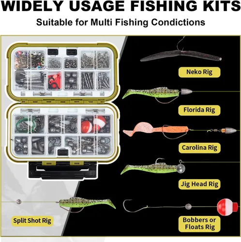 Miniatura 5 de Kit de Accesorios de Señuelos de Pesca GOTOUR con Caja de Aparejos, Anzuelos de Pesca Señuelo de Crankbait de Pececillo, Señuelo de Rana, Señuelo