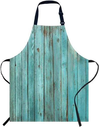 Miniatura 12 de oFloral Delantal con peto de elementos blancos y negros con cuello ajustable para hombres y mujeres, adecuado para el hogar, cocina, camarera, chef