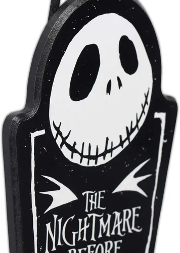 Miniatura 4 de Disney The Nightmare Before Christmas Jack Skellington - Decoración colgante de pared de madera, divertido letrero de Halloween para decoración