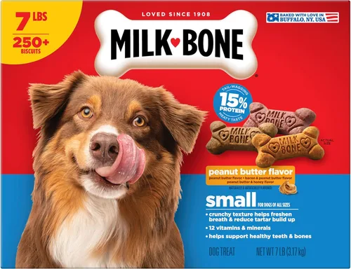 Miniatura 9 de Milk-Bone Galletas para Perros con Sabor a Mantequilla de Maní con Saborizantes Naturales y Artificiales - Golosinas Crujientes para Perros - 7