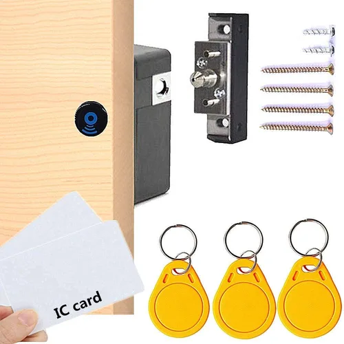 NFC compatible con RFID DIY armario oculto armario y cajón cerradura - Cerradura de sensor electrónico sin perforaciones Amarillo