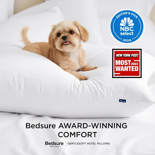 Miniatura 6 de Bedsure - Juego de 2 almohadas estándar para dormir, tamaño estándar para cama, suaves y con soporte, calidad de hotel, relleno original alternativo