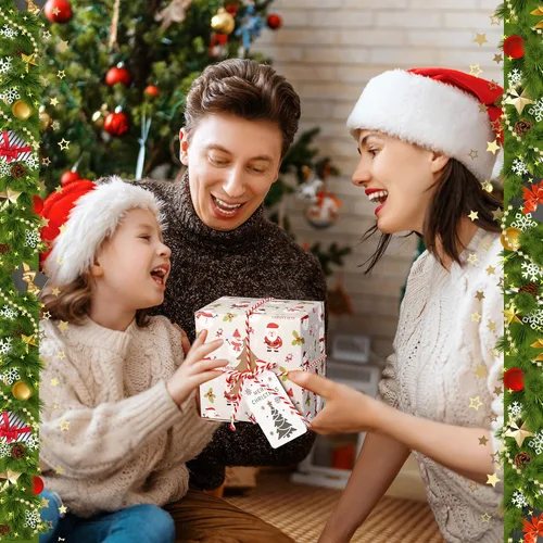 Miniatura 2 de Maxcheck Paquete de 100 cajas de galletas navideñas con ventana, 4 x 4 x 2.5 pulgadas, cajas de golosinas para panadería, dulces, recuerdos