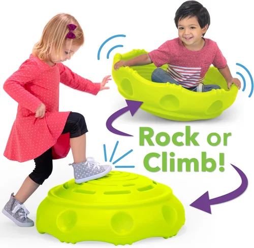 Miniatura 2 de Simplay3 Disco Tambaleante Rock Around de Dos Lados y Cúpula de Escalada para Niños Pequeños y Niños - Balanceo y Escalada - Interior/Exterior